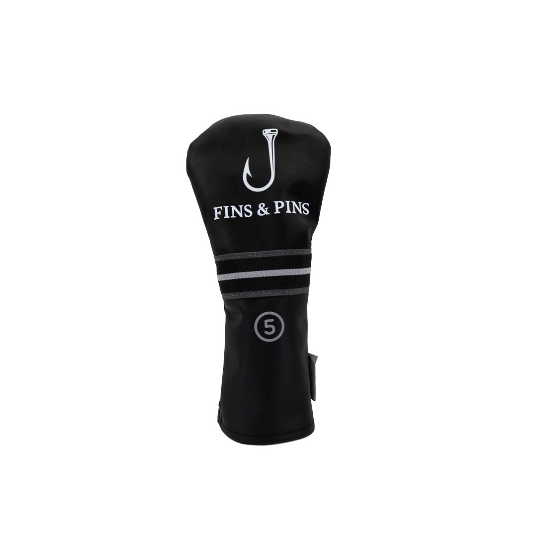 Mid stripe Fins & Pins 5w headcover UV logo