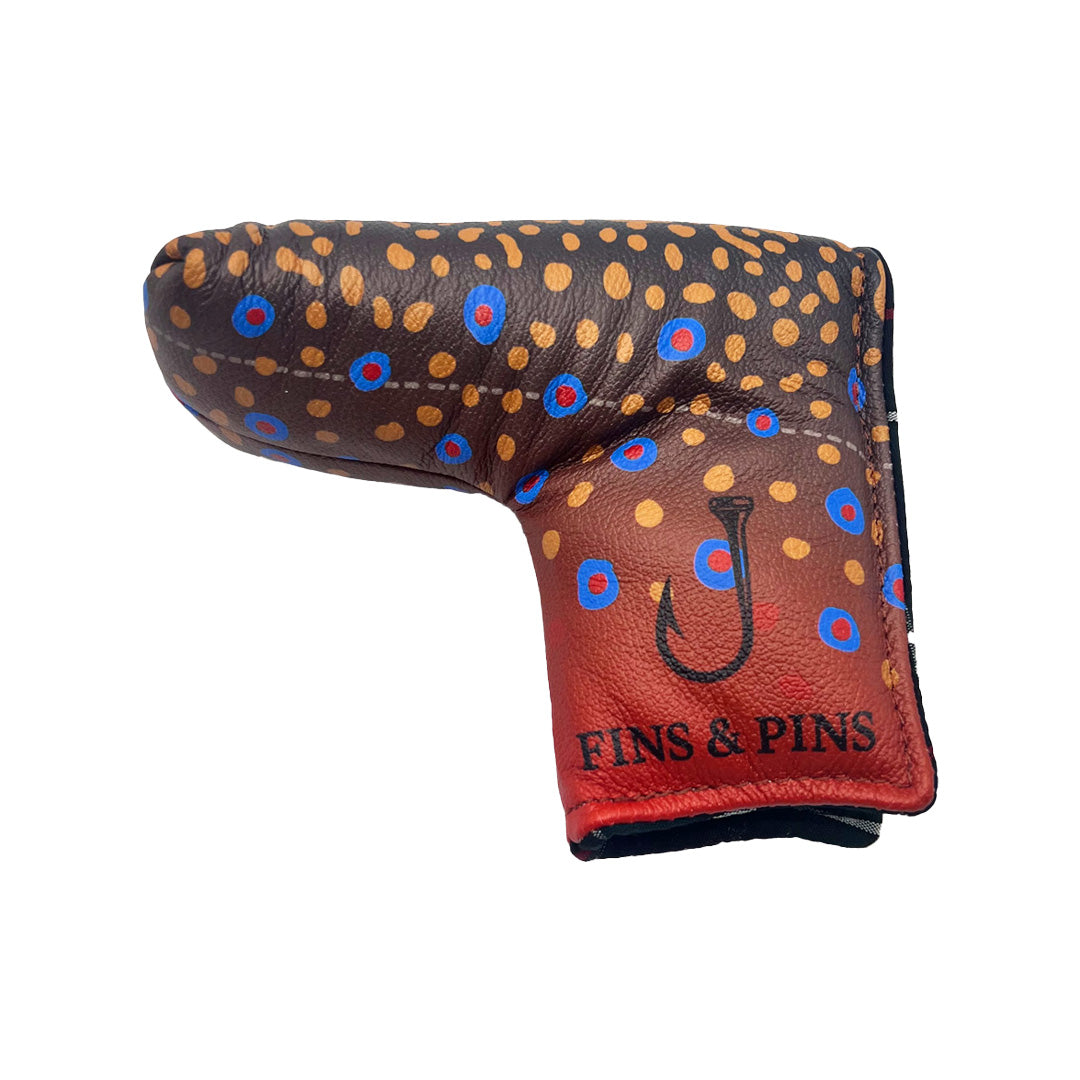 Leather Brook trout blade putter cover