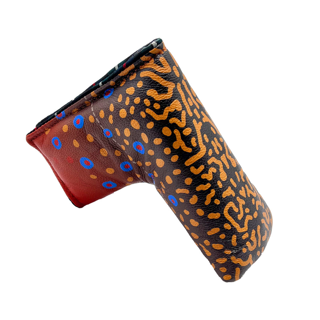 Leather Brook trout blade putter cover