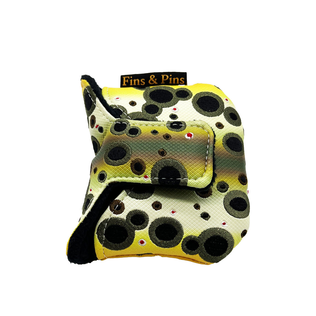 Embroidered Brown trout mallet cover