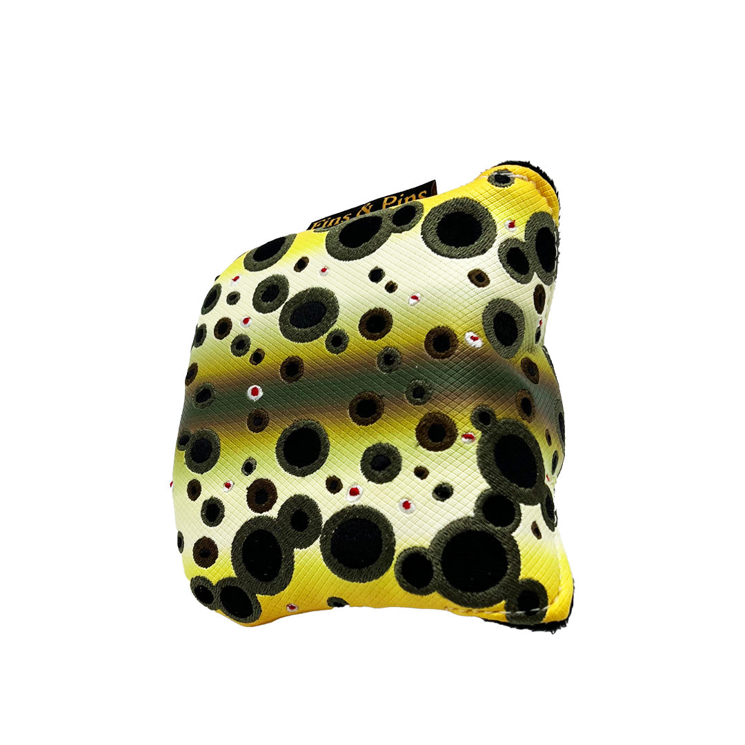 Embroidered Brown trout mallet cover