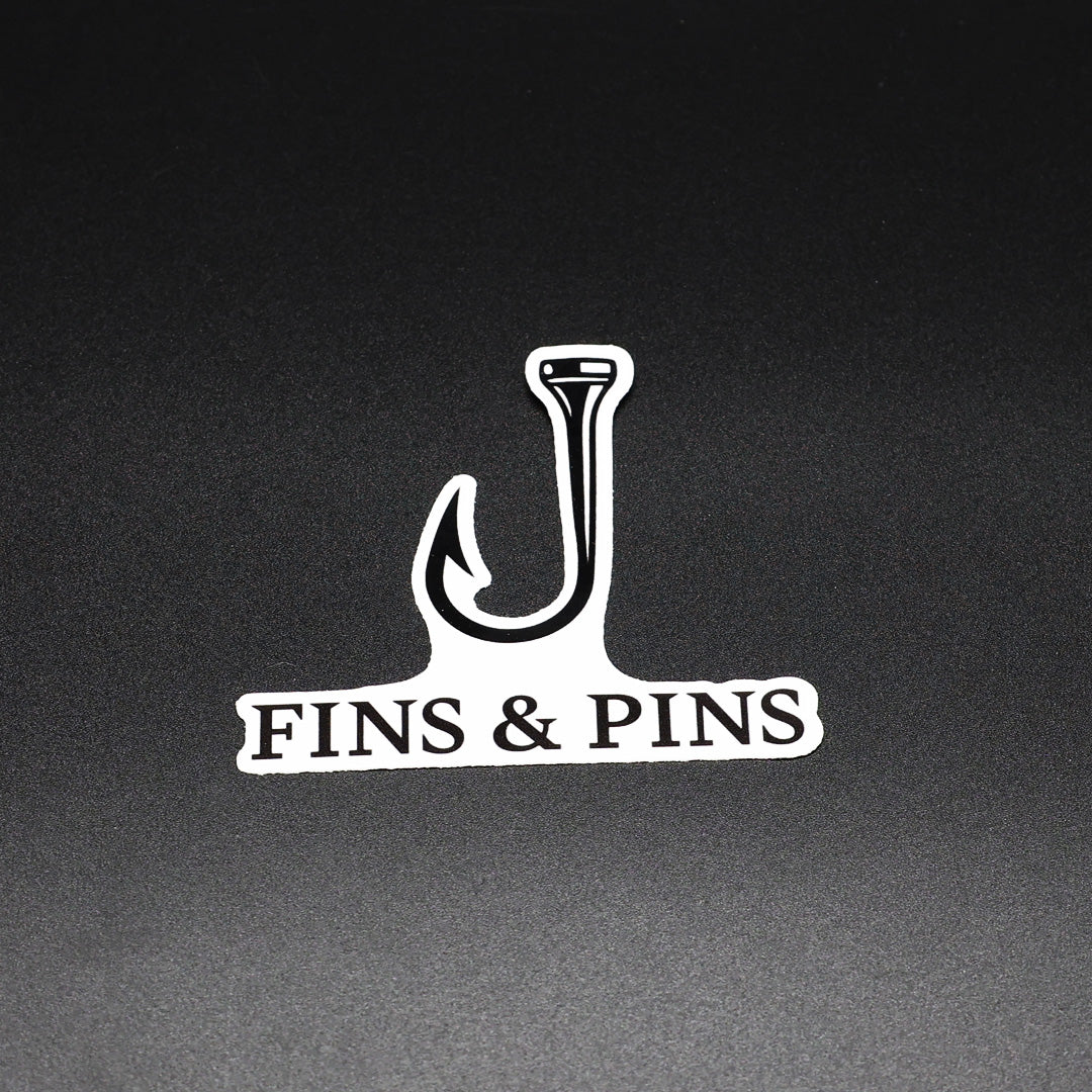 Fins & Pins T-Hook sticker