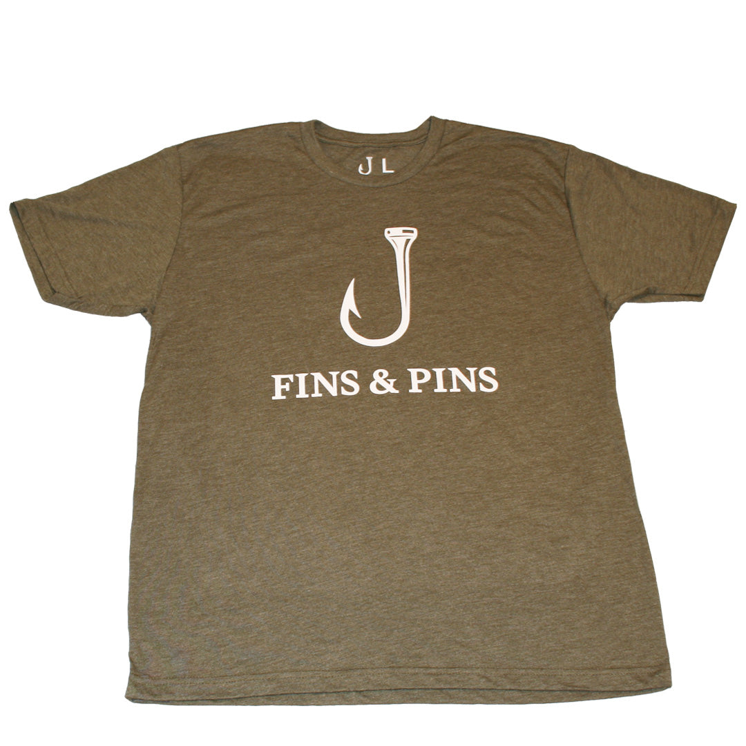 Military green Fins & Pins short sleeve shirt