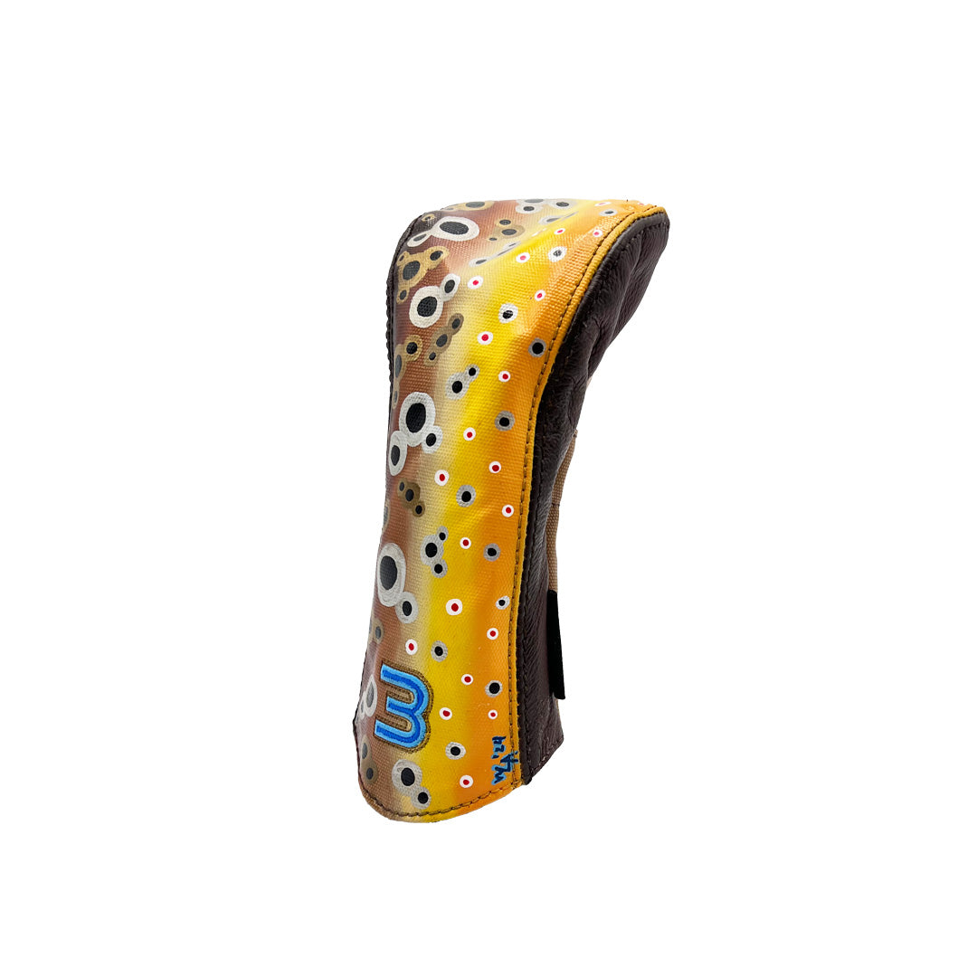 Hand painted brown trout 3 wood
