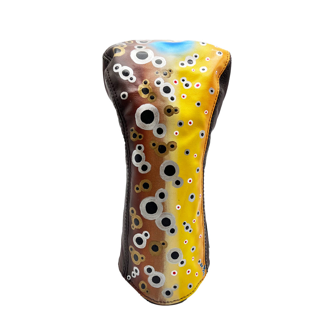 Hand painted brown trout driver headcover