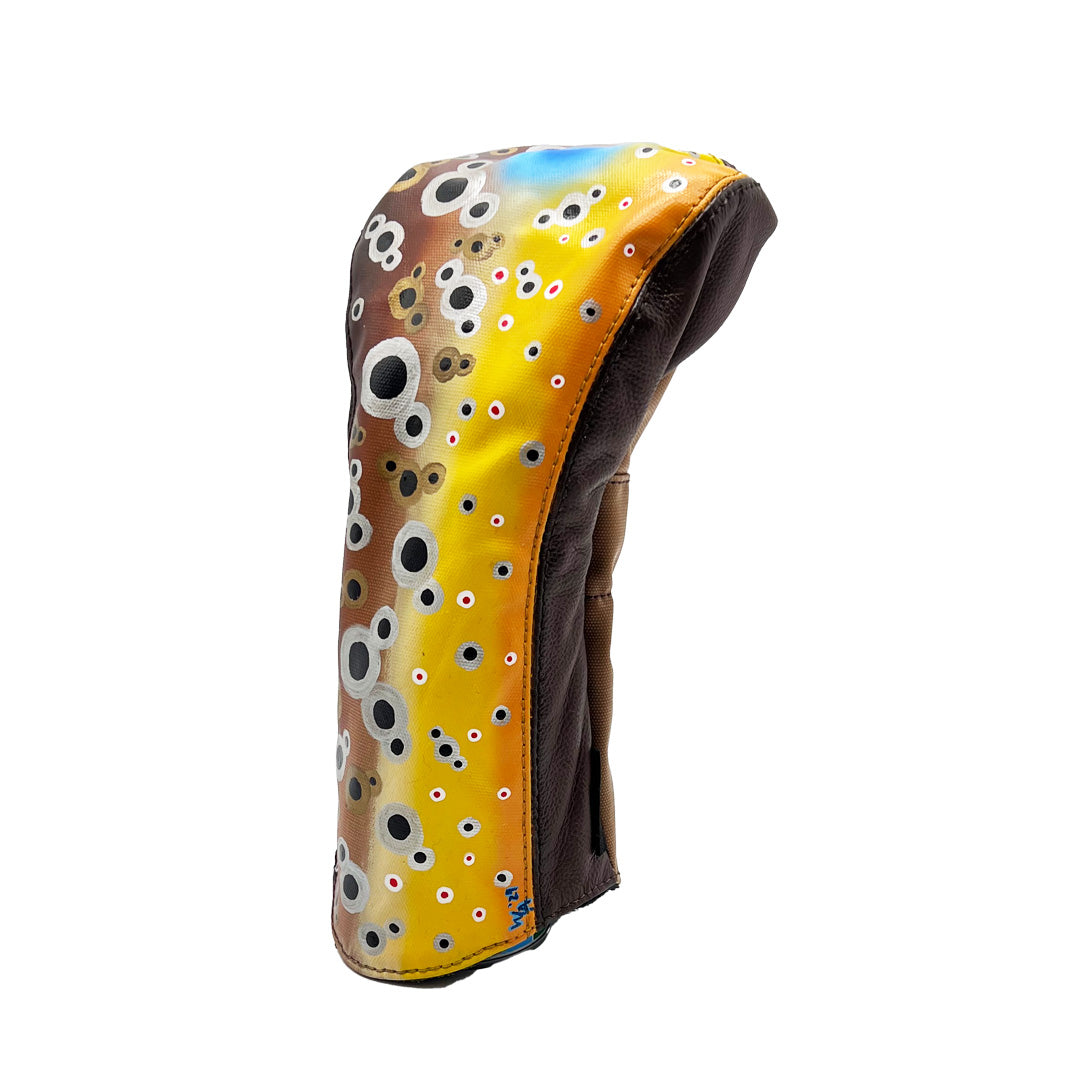 Hand painted brown trout driver headcover