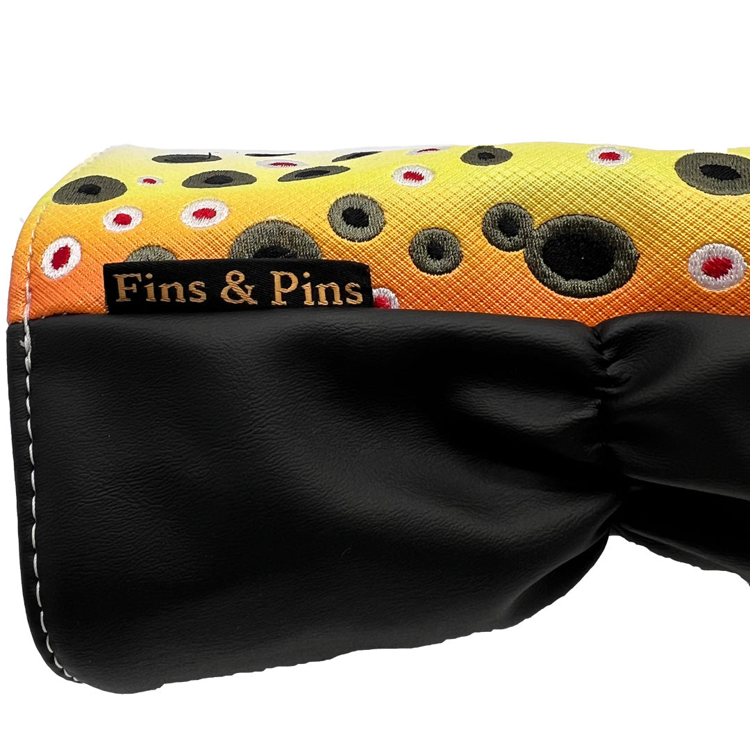 Embroidered Brown trout driver headcover