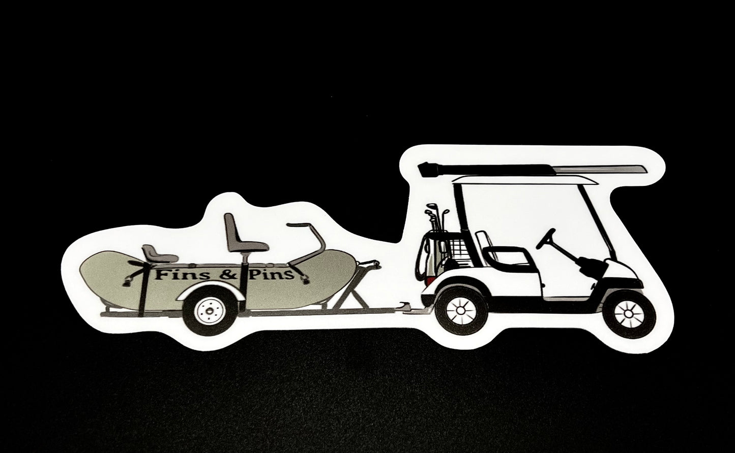 cart pulling olive raft sticker