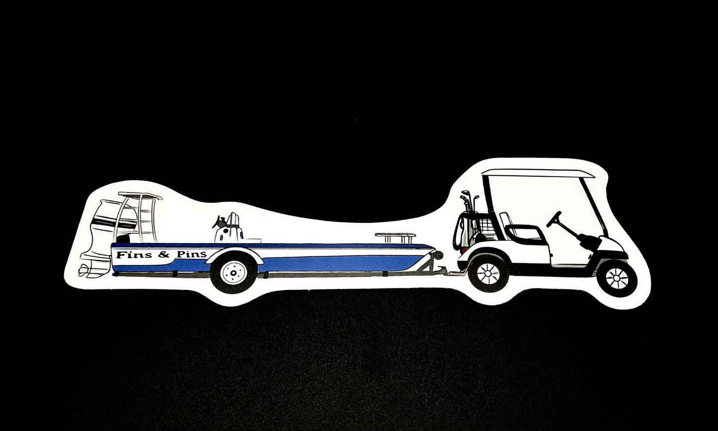 cart pulling skiff sticker