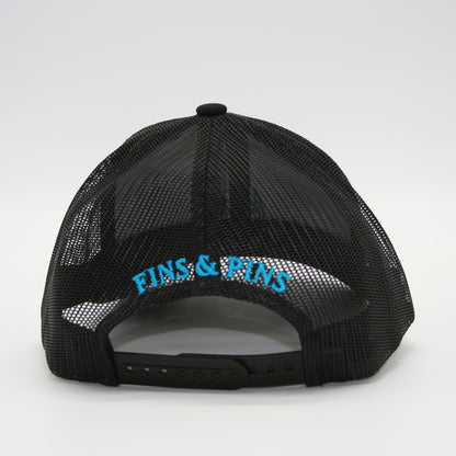 Black yupoong classic snapback with light blue T-Hook