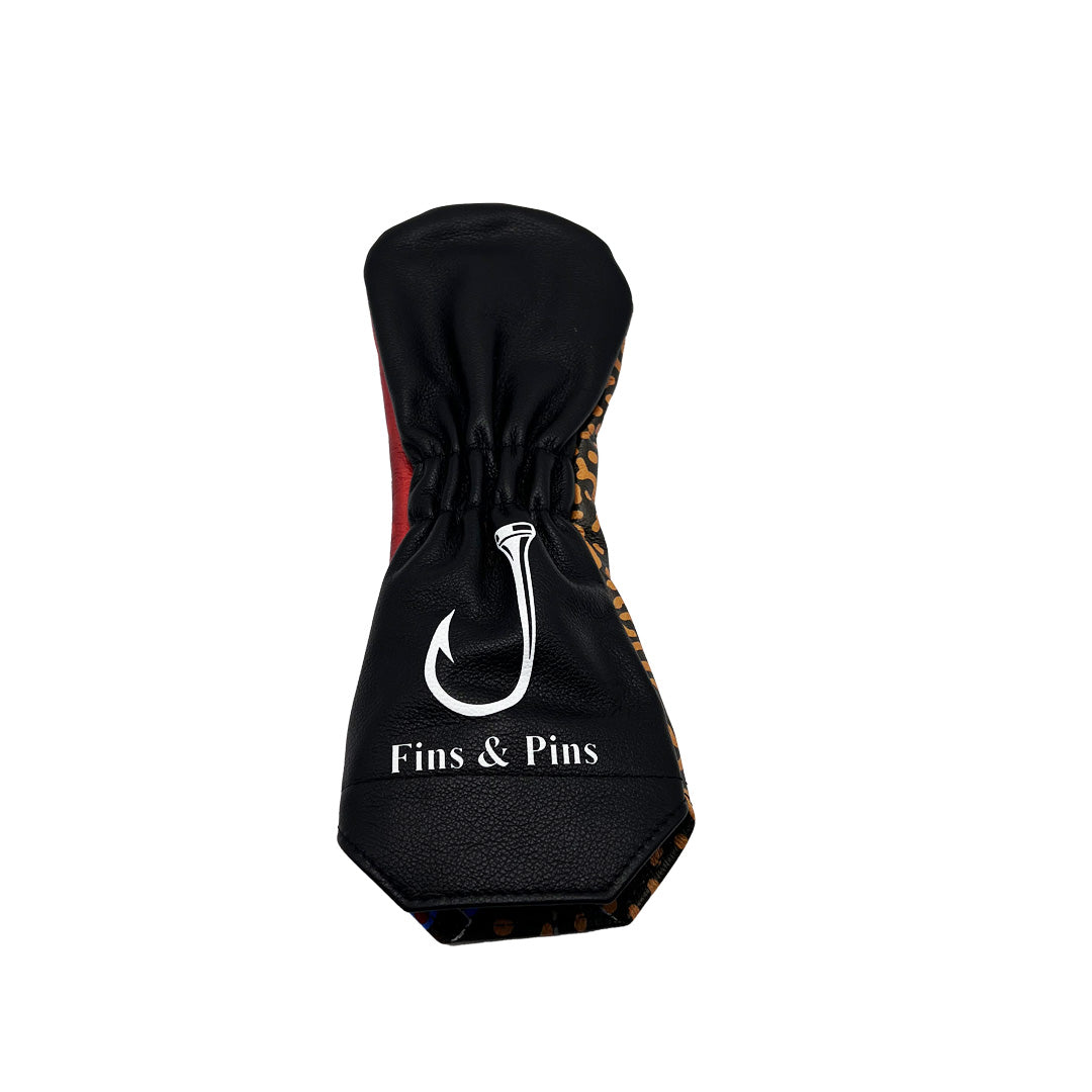 Leather brook trout fairway wood headcover