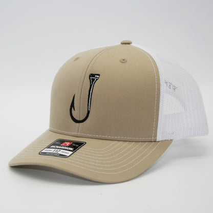 Khaki snapback with black T-Hook