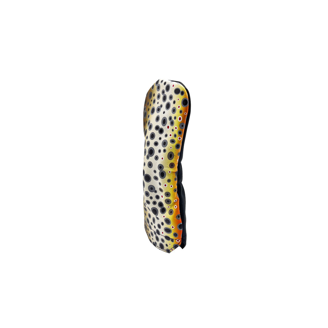 Leather brown trout hybrid headcover