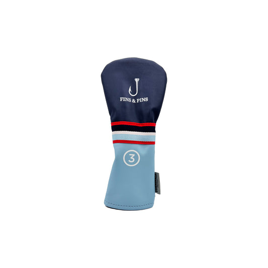 Mid stripe Fins & Pins 3w headcover UV logo