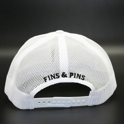 White snapback with black T-Hook snapback